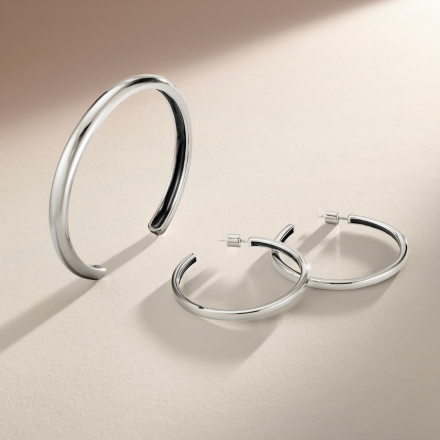 Armine + Ambrose Big Dreams Collection Bracelet and Earrings in Platinum Plated Brass