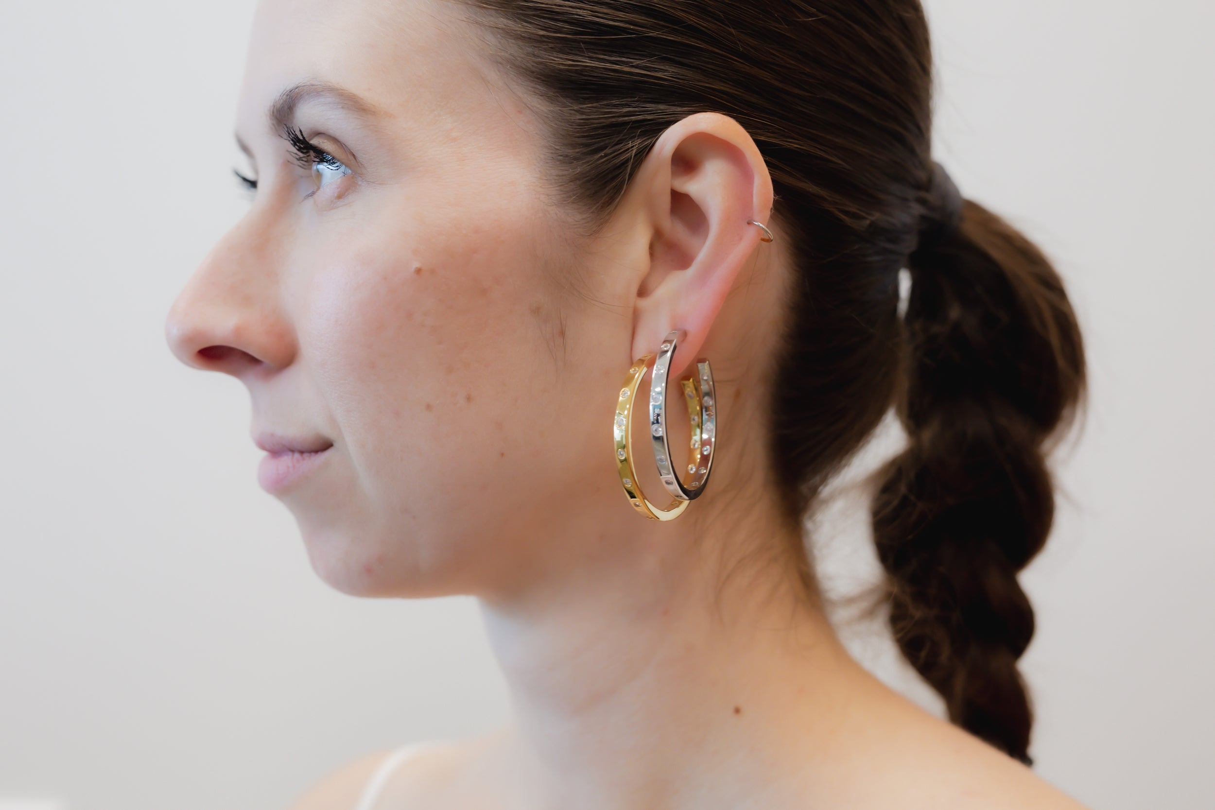BIG DREAMS BEZEL HOOPS