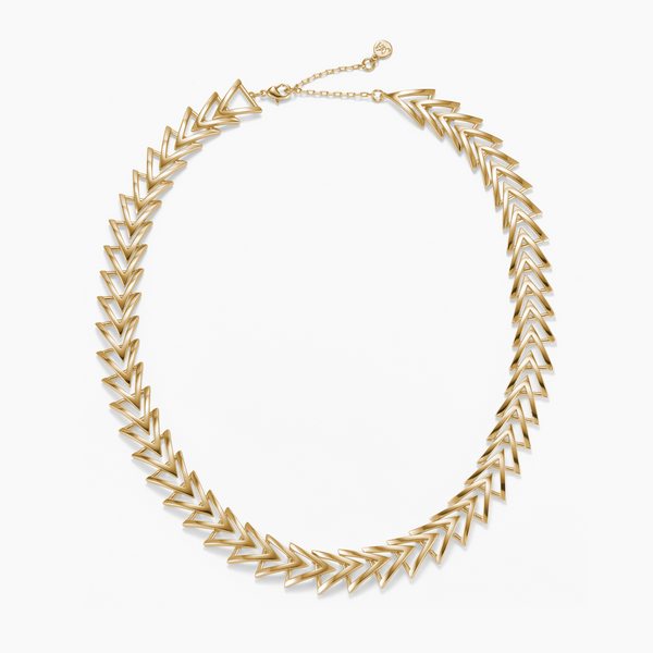 The A-Chain Necklace | Gold Chevron Link Statement Necklace