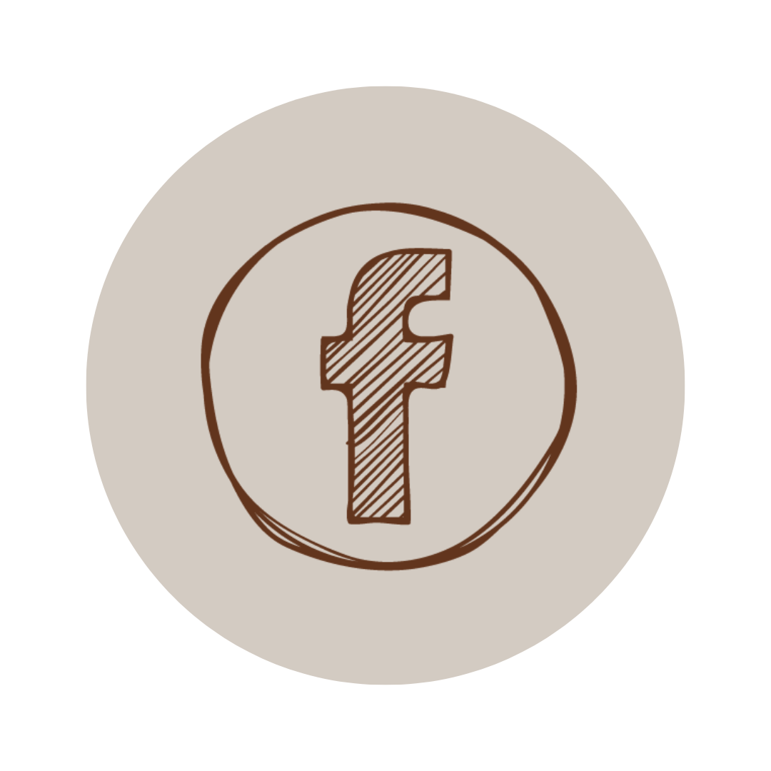 Round beige coaster with a brown 'f' logo on a white background