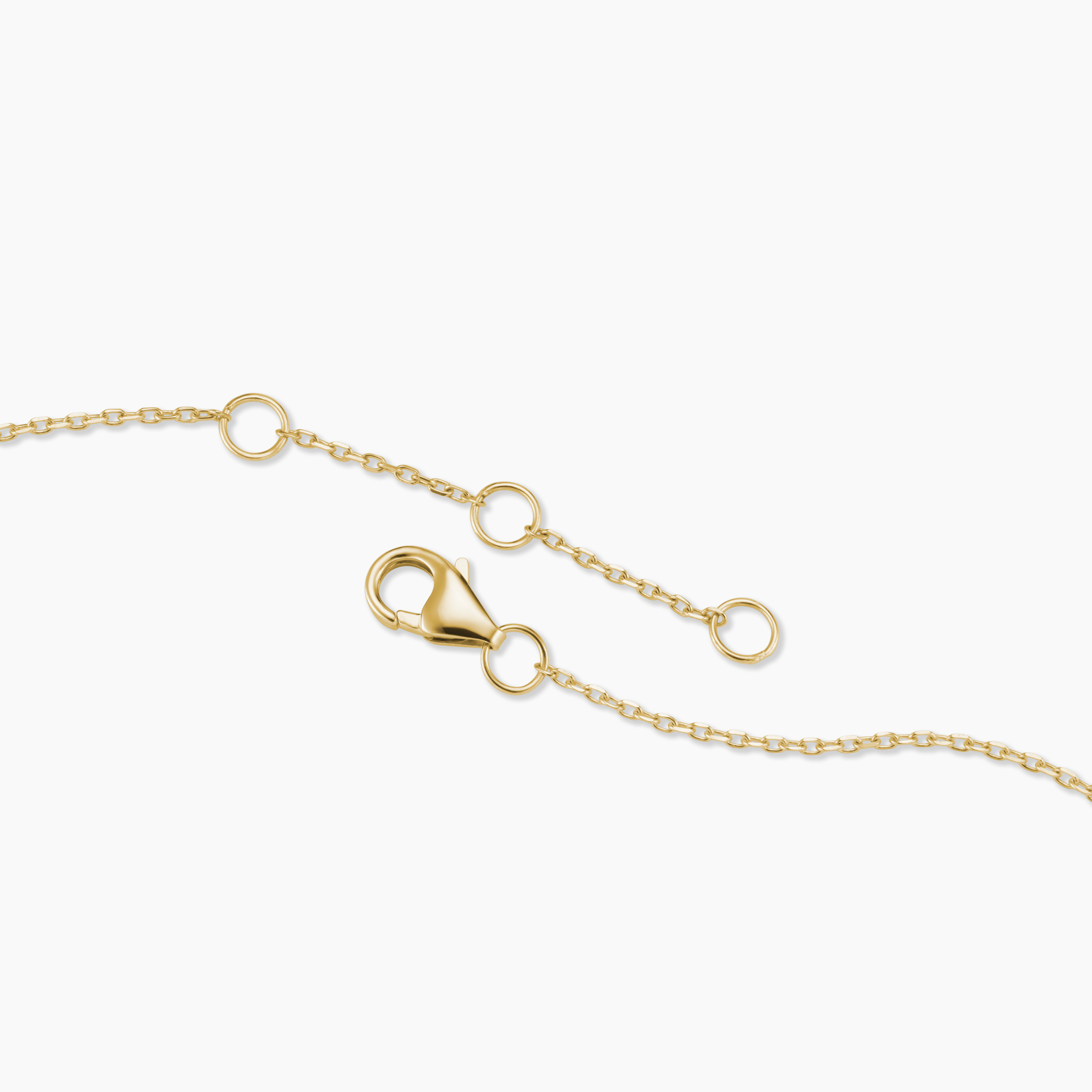 Gold bracelet with clasp on a white background
