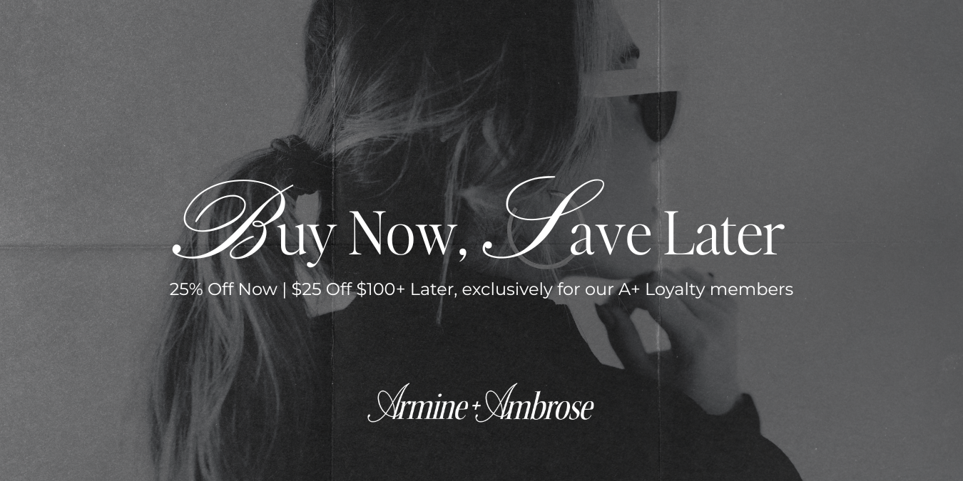 Black and white advertisement with text overlay on a blurred background