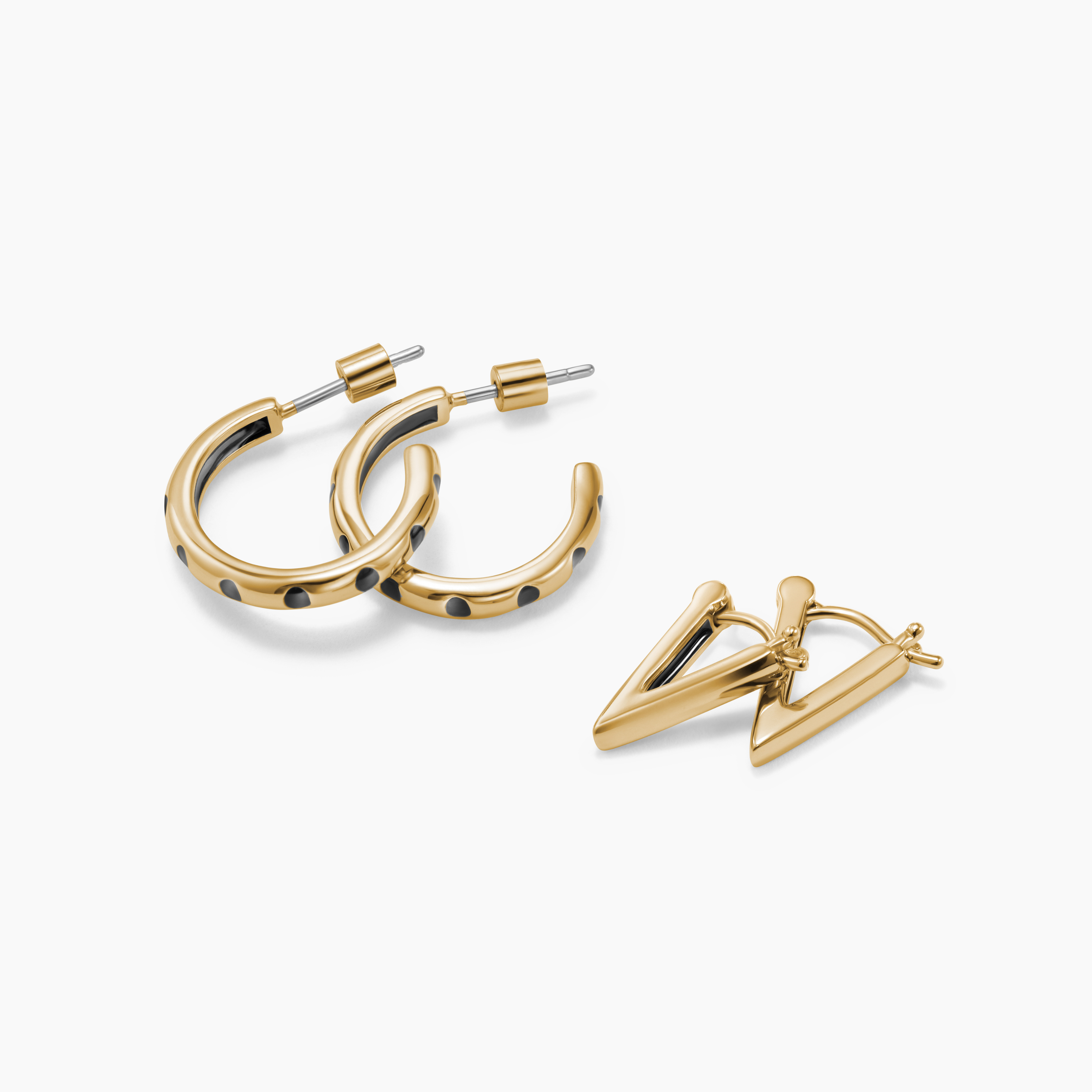 Armine + Ambrose The Foundational Set: Who You Are gold hoops and The A's huggies on a white background